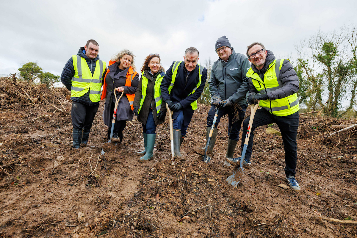 Conor Stapleton, King Koil alongside the founders of the Guaranteed Irish Forest planting the first saplings in January 2025